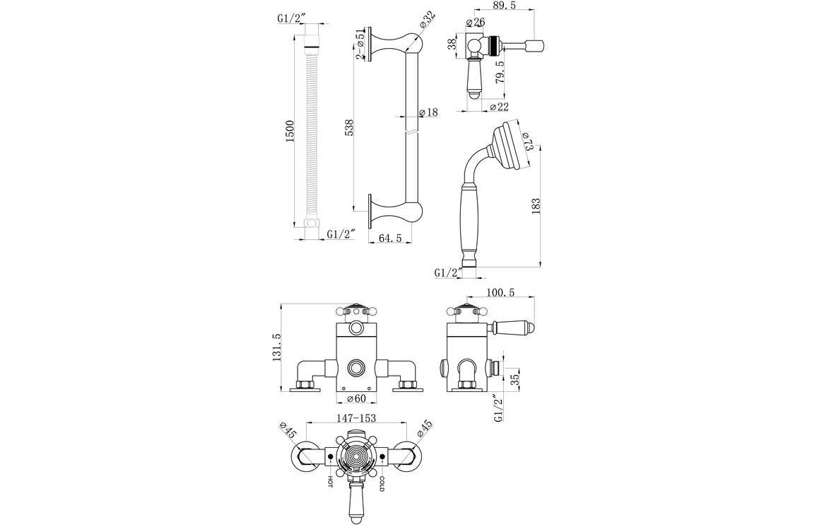 Berwick Concentric Single Outlet Shower Valve & Riser Kit Pack 1 - Chrome