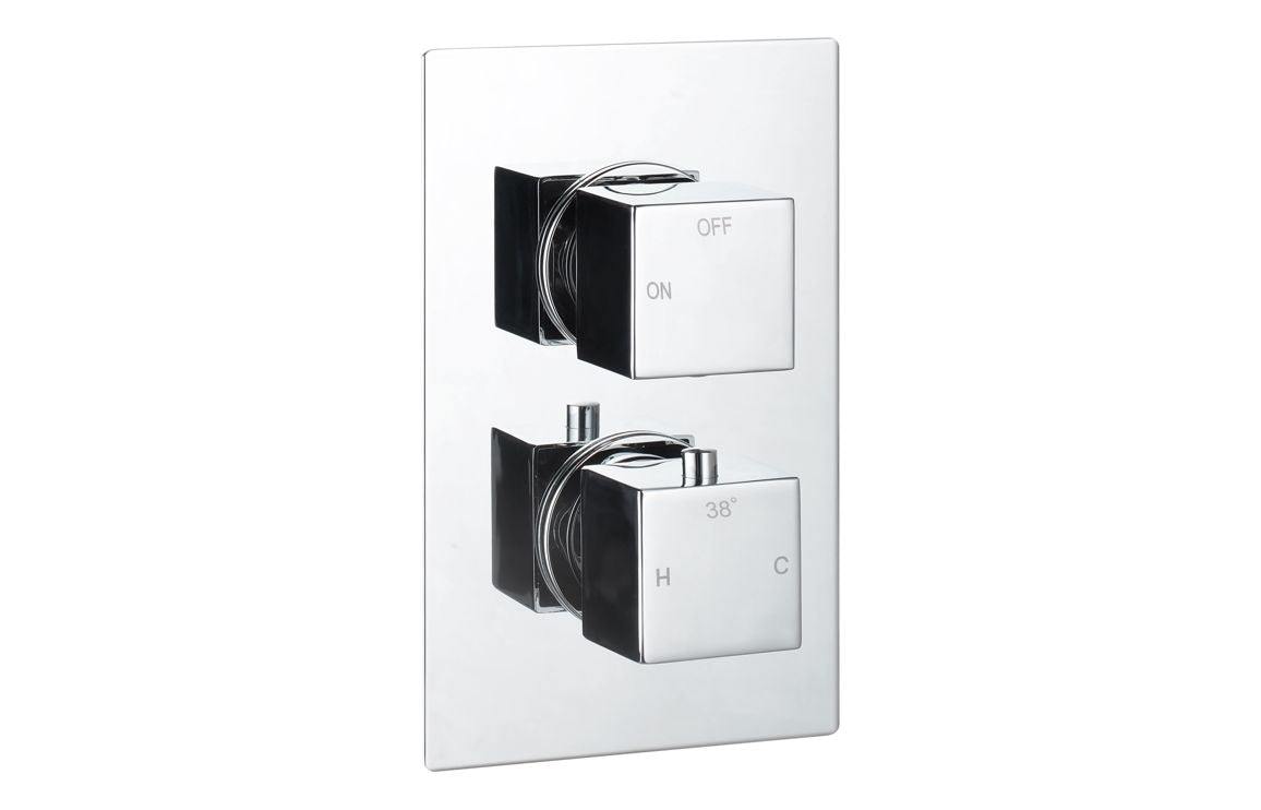 Cosmic Thermostatic Single Outlet Twin Shower Valve - Chrome