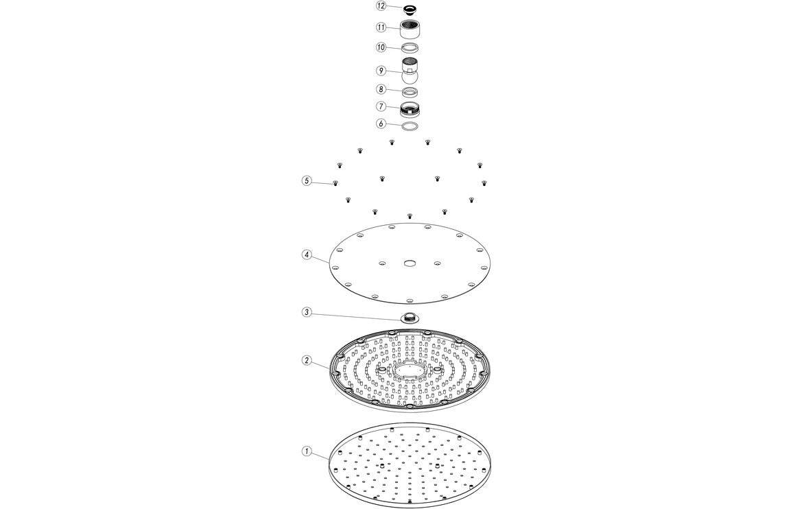 Aurora 200mm or 250mm Round Showerhead - Chrome