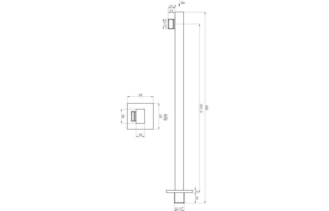 Cosmic 350mm Square Shower Arm - Chrome