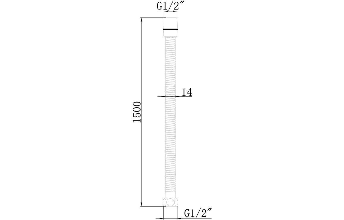 1.5m Shower Hose - Stainless Steel