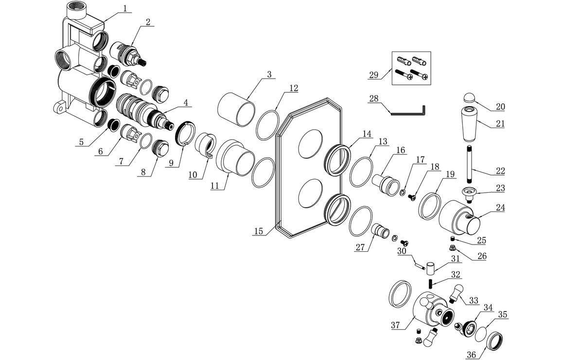 Berwick Traditional Lever Thermostatic Single Outlet Shower Valve - Chrome