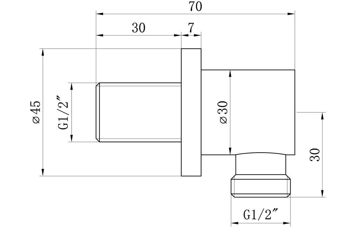 Wall Outlet Elbow - Brushed Brass