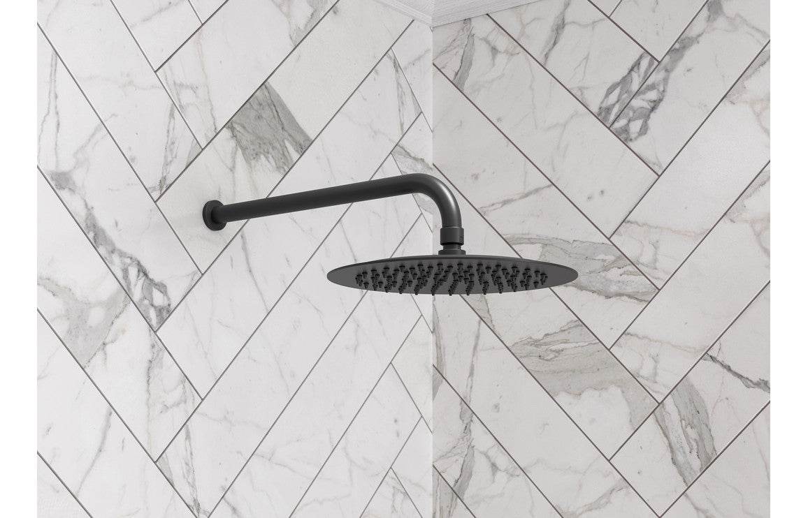 Aurora 250mm Round Ultraslim Showerhead - Matt Black