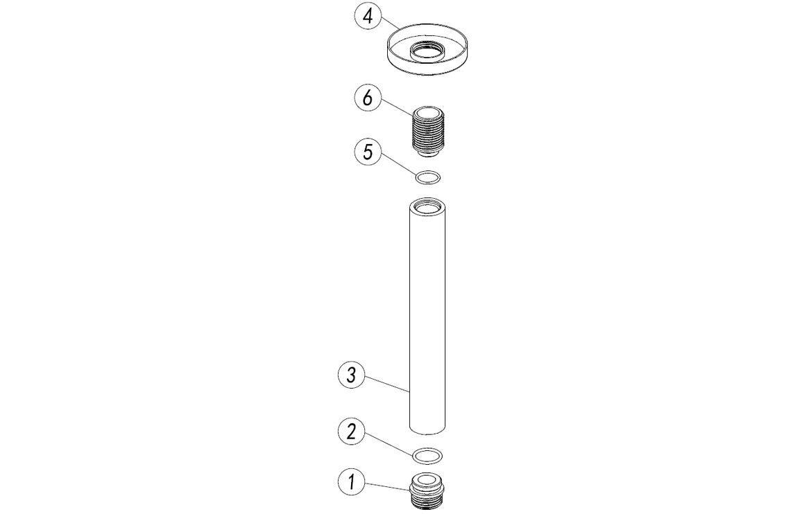 Aurora 180mm Round Ceiling Arm - Matt Black