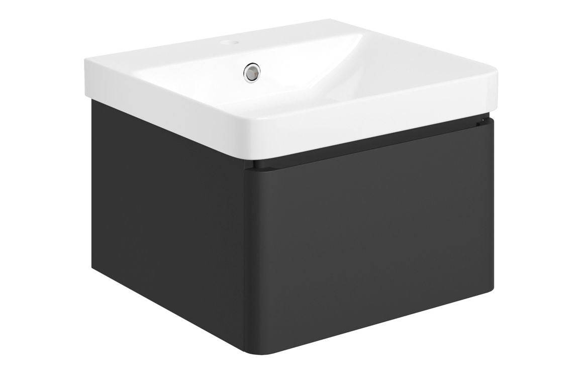 Cosmos 500mm Basin Unit & Rimless Close Coupled WC Pack - Matt Black