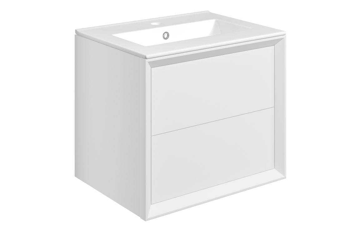 Push 610mm Wall Hung 2 Drawer Basin Unit