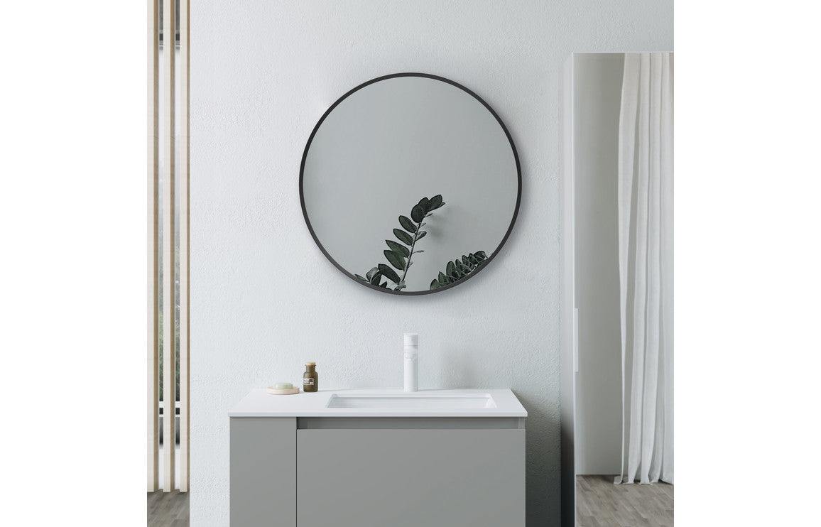 Kenji 500mm Round Mirror - Matt Black