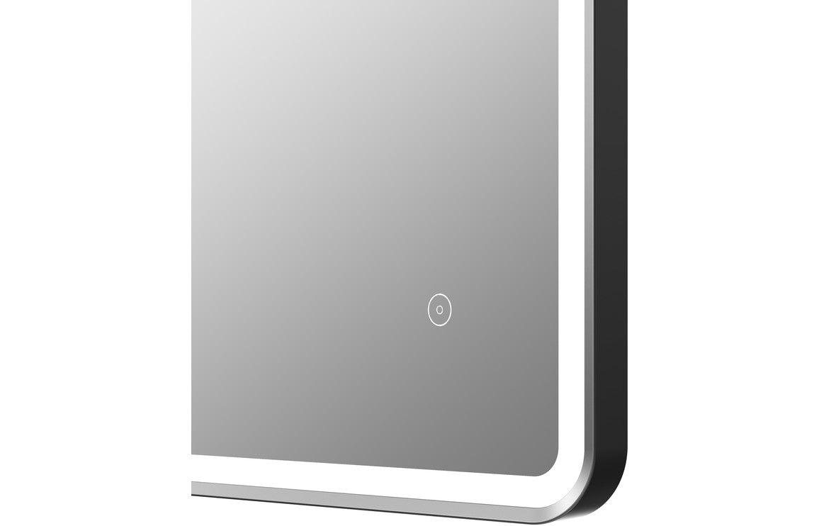 Kota 600mm Rectangle Front-Lit LED Mirror - Matt Black