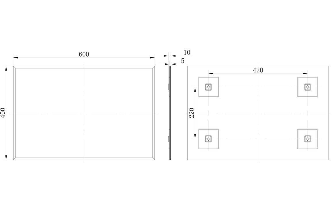 Soleil 400x600mm Rectangle Mirror