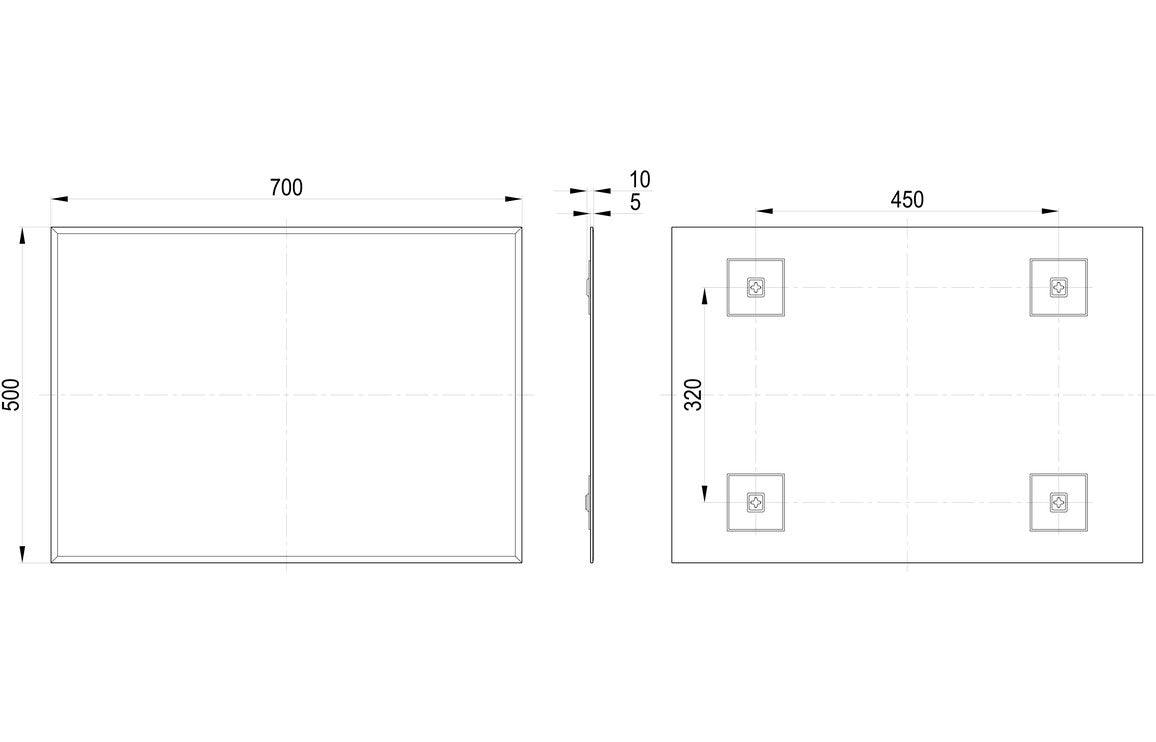 Soleil 500x700mm Rectangle Mirror
