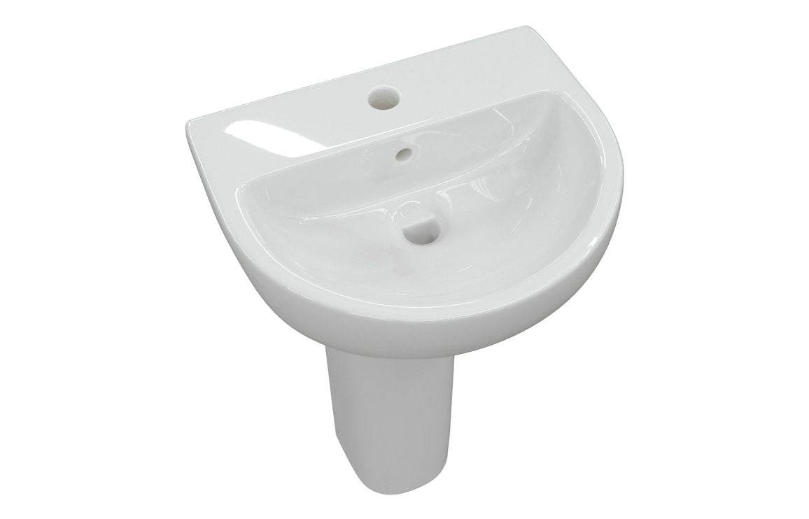 Arlo 550x400mm 1TH Basin & Full Pedestal