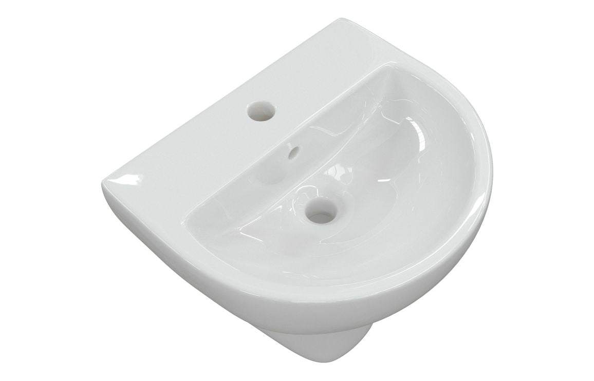 Tuscany 550x400mm 1TH Basin & Semi Pedestal