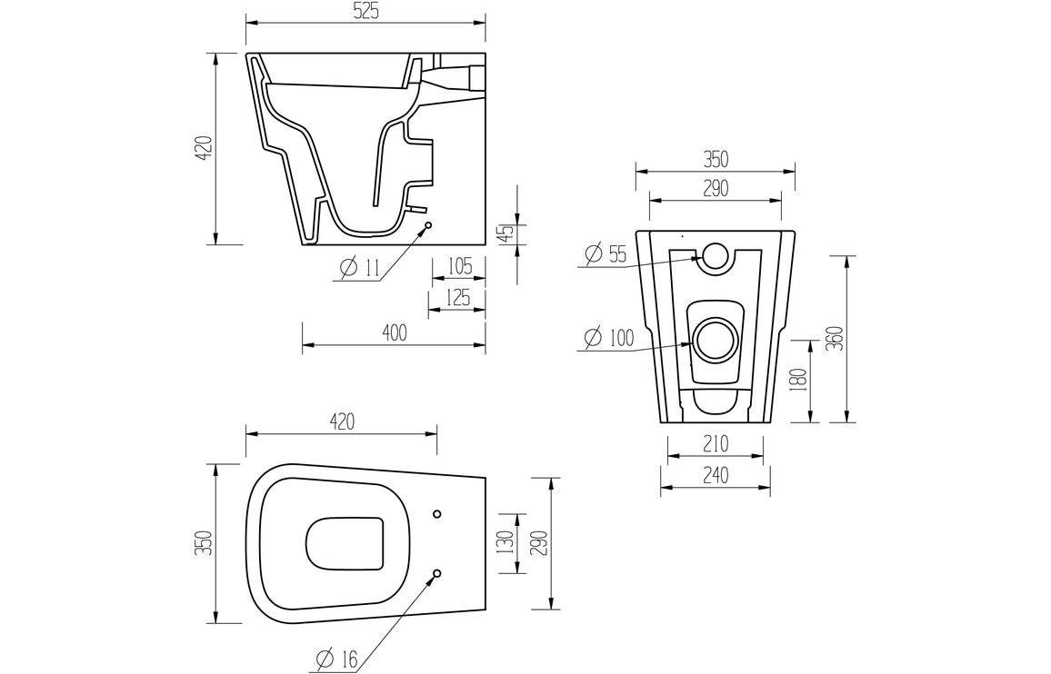 Amyris Back To Wall WC & Soft Close Seat