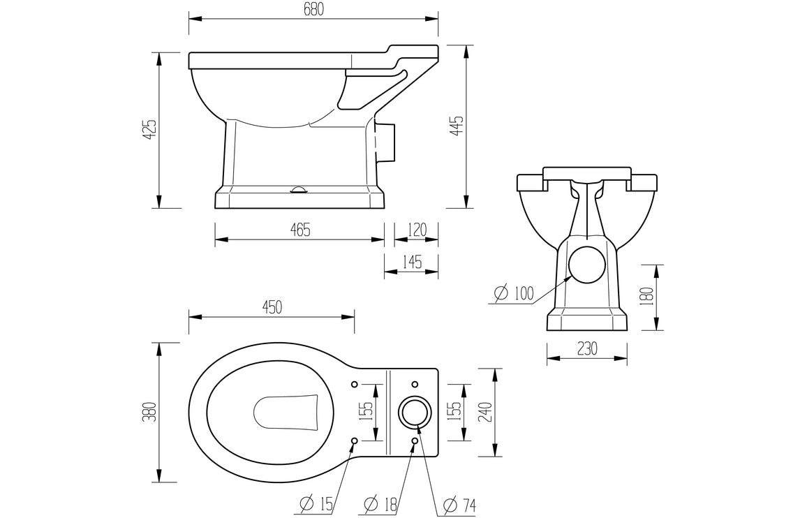 Sherbourne Close Coupled WC & Soft Close Seat