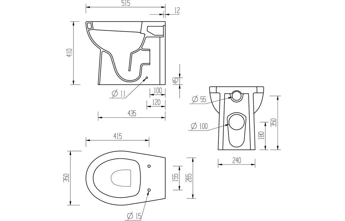 Tuscany Back To Wall WC & Soft Close Seat