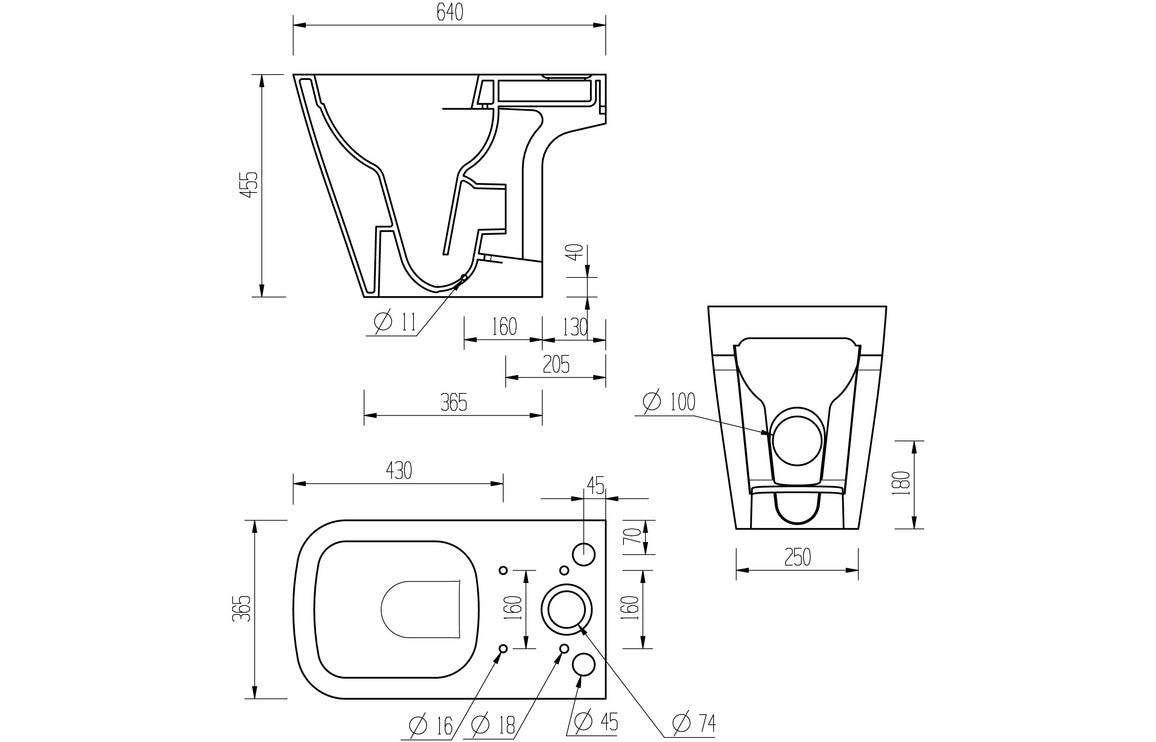 Tilia Rimless Close Coupled Part Shrouded Comfort Height WC & Soft Close Seat