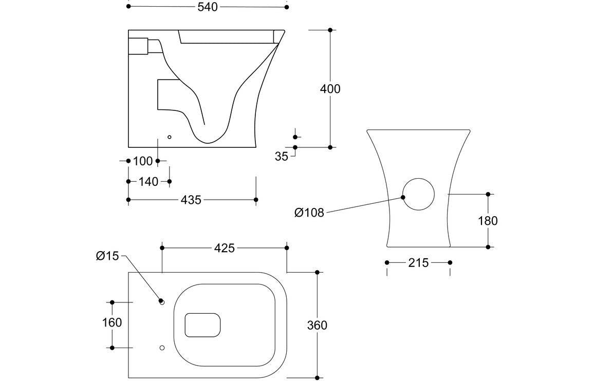Cedarwood Back To Wall WC & Soft Close Seat