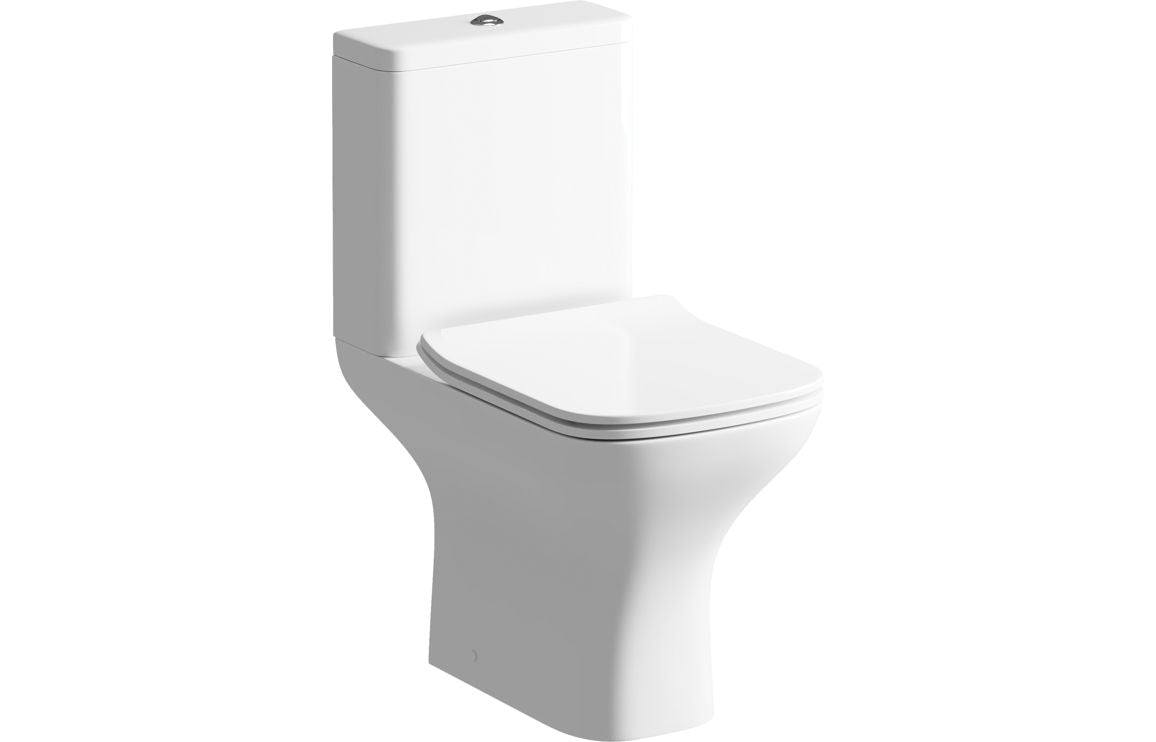 Cedarwood Rimless Comfort Height Close Coupled Open Back WC & Soft Close Seat