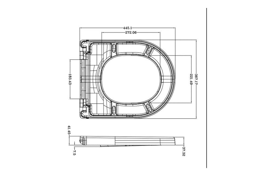 Cilantro Soft Close Toilet Seat - White
