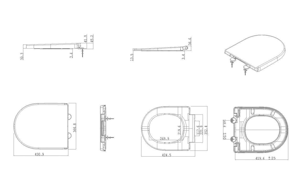 Laurus Soft Close Toilet Seat - White