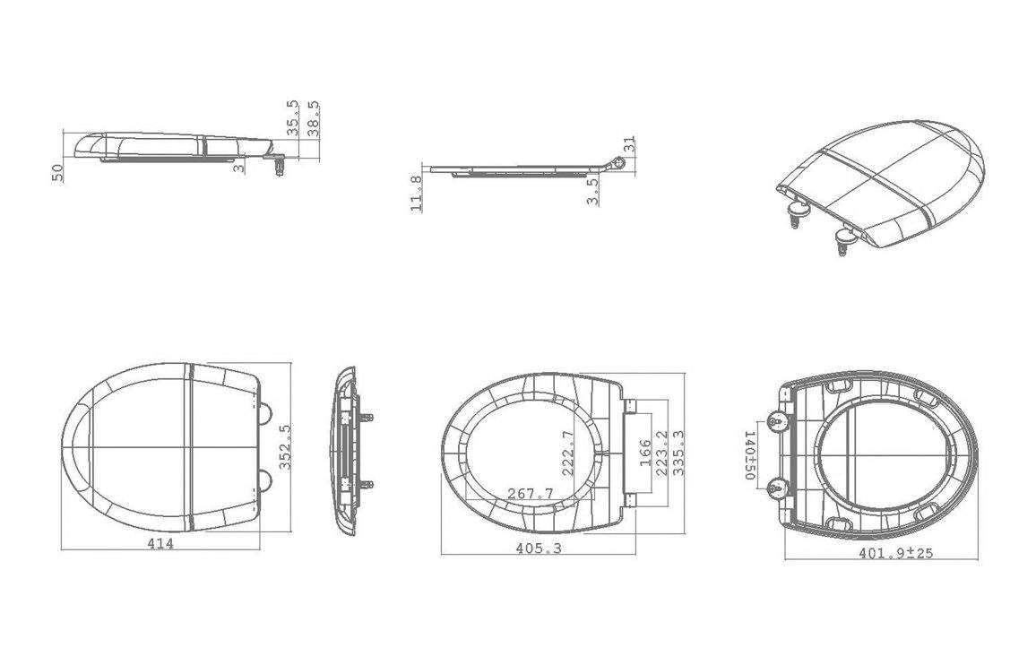 Tuscany Soft Close Toilet Seat - White