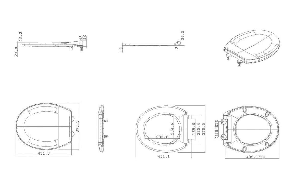 Sherbourne Soft Close Toilet Seat Only - White