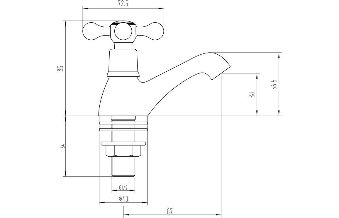 Salton Basin Pillar Taps - Chrome