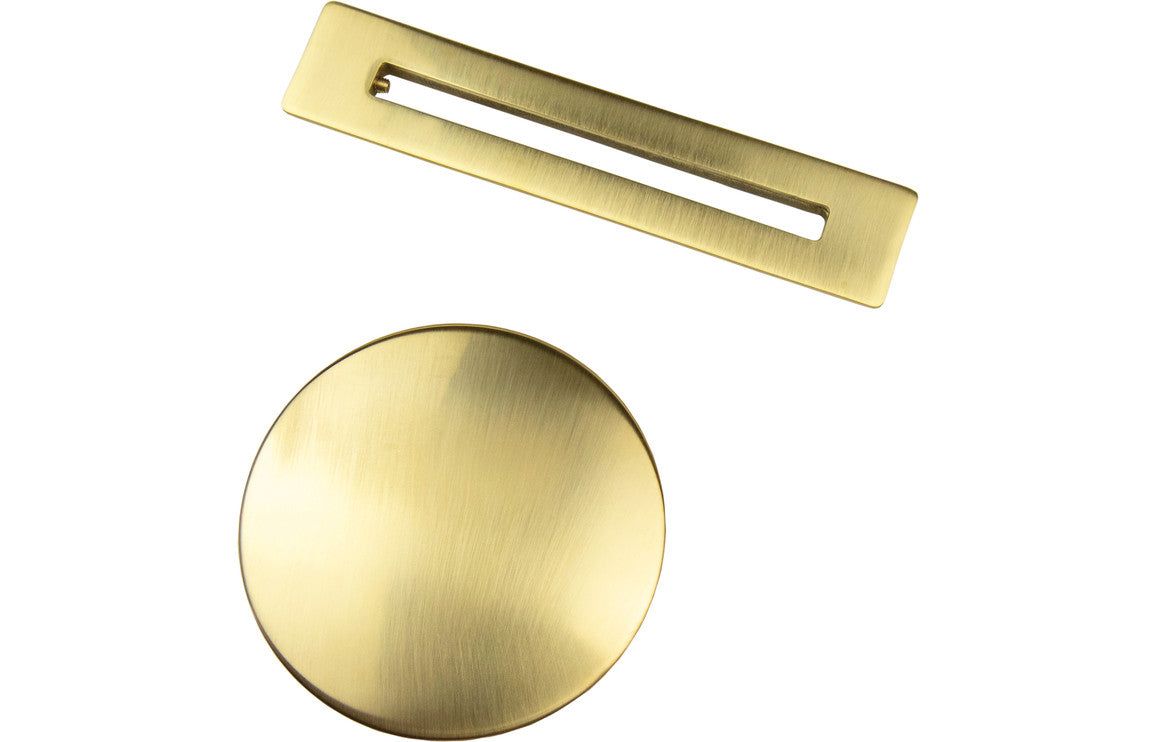 Floor Standing Bath Overflow & Waste Cover - Black/White/Brushed Brass