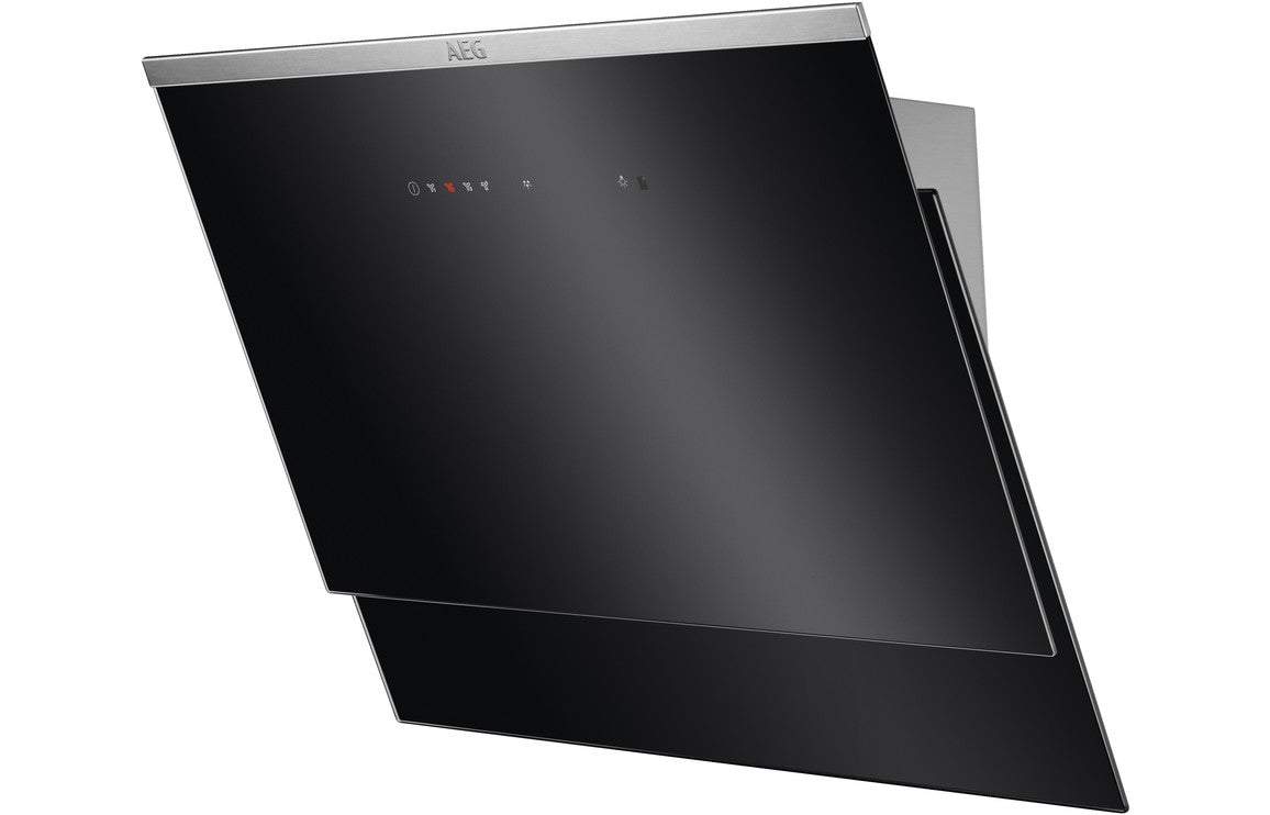 AEG DVE5671HG 60cm Vertical Chimney Hood - Black Glass & St/Steel