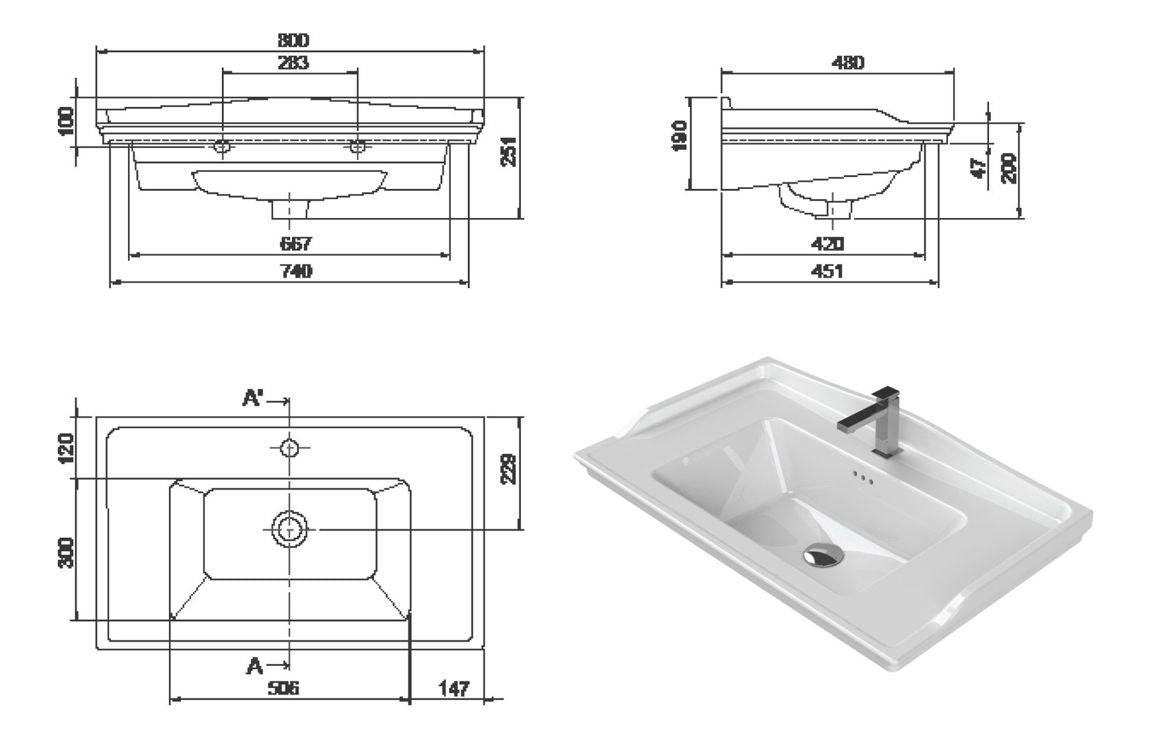 Dion 800mm Floor Standing 1 Drawer Basin Unit w/Basin - Matt Misty Blue