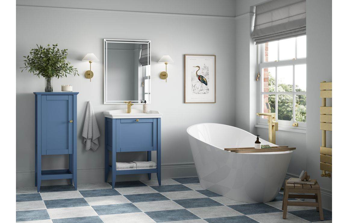 Dion 470mm Floor Standing 1 Door Midi Boy Unit - Matt Misty Blue