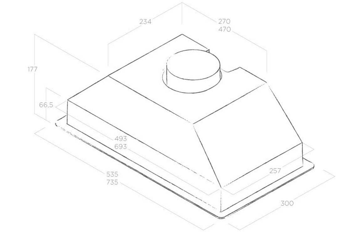 Elica Era Lux 80cm Integrated Hood - Black