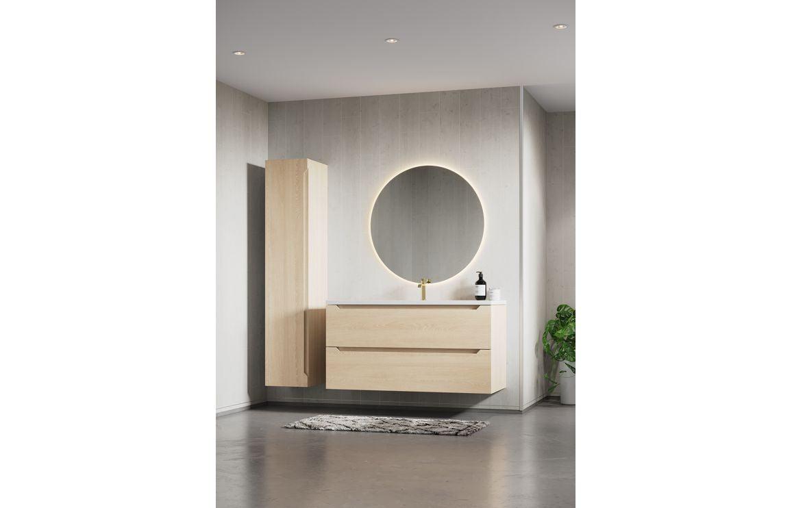 Fibo Scandinavian Avalon Pine Vertical Plank kitchen wall installation