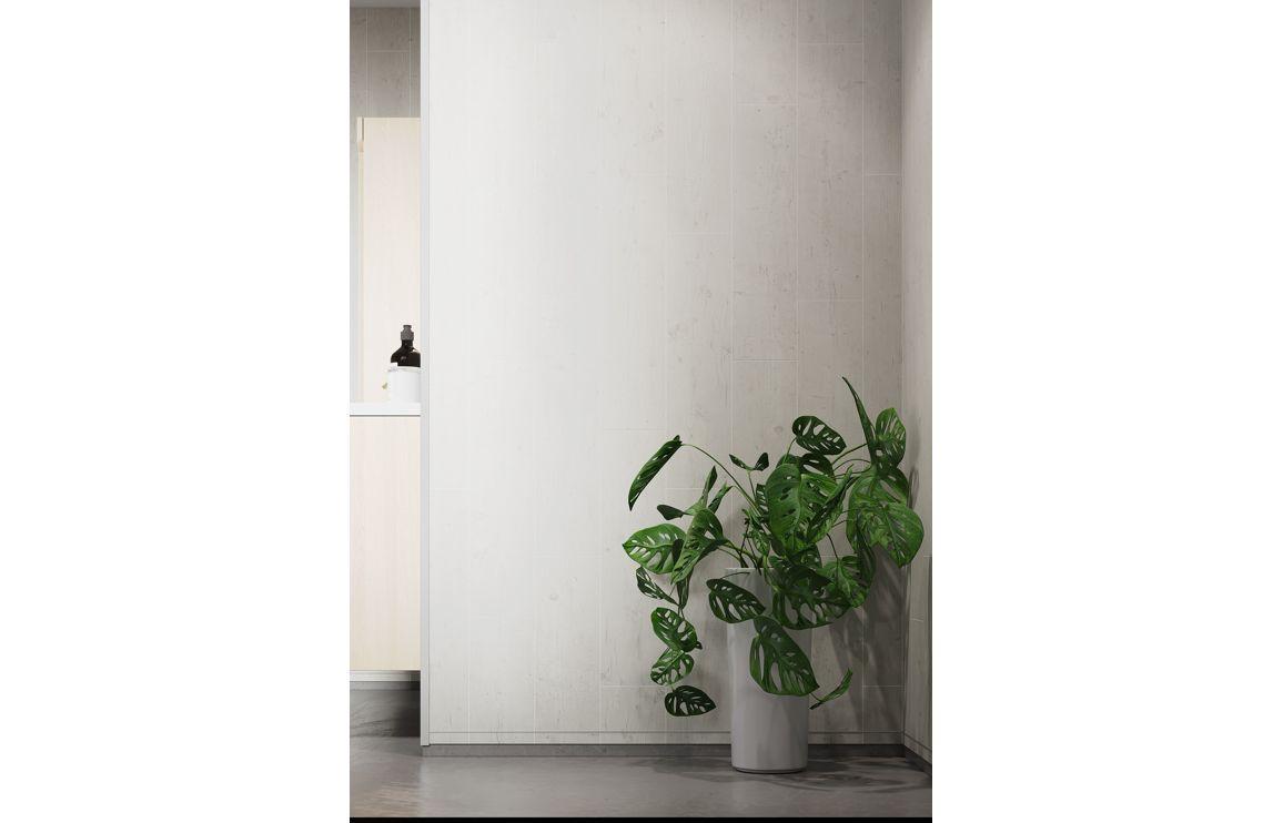 Fibo Scandinavian Avalon Pine Vertical Plank kitchen wall installation