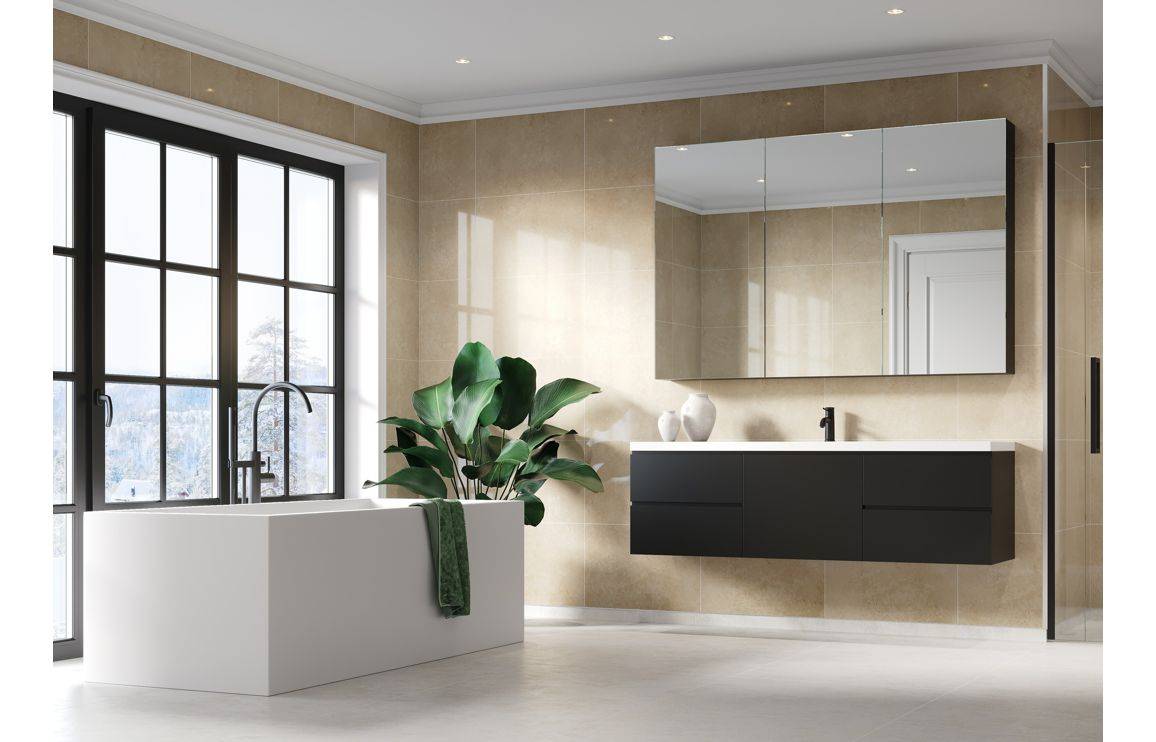 Fibo Scandinavian Desert Gloss Tile Effect panel side view