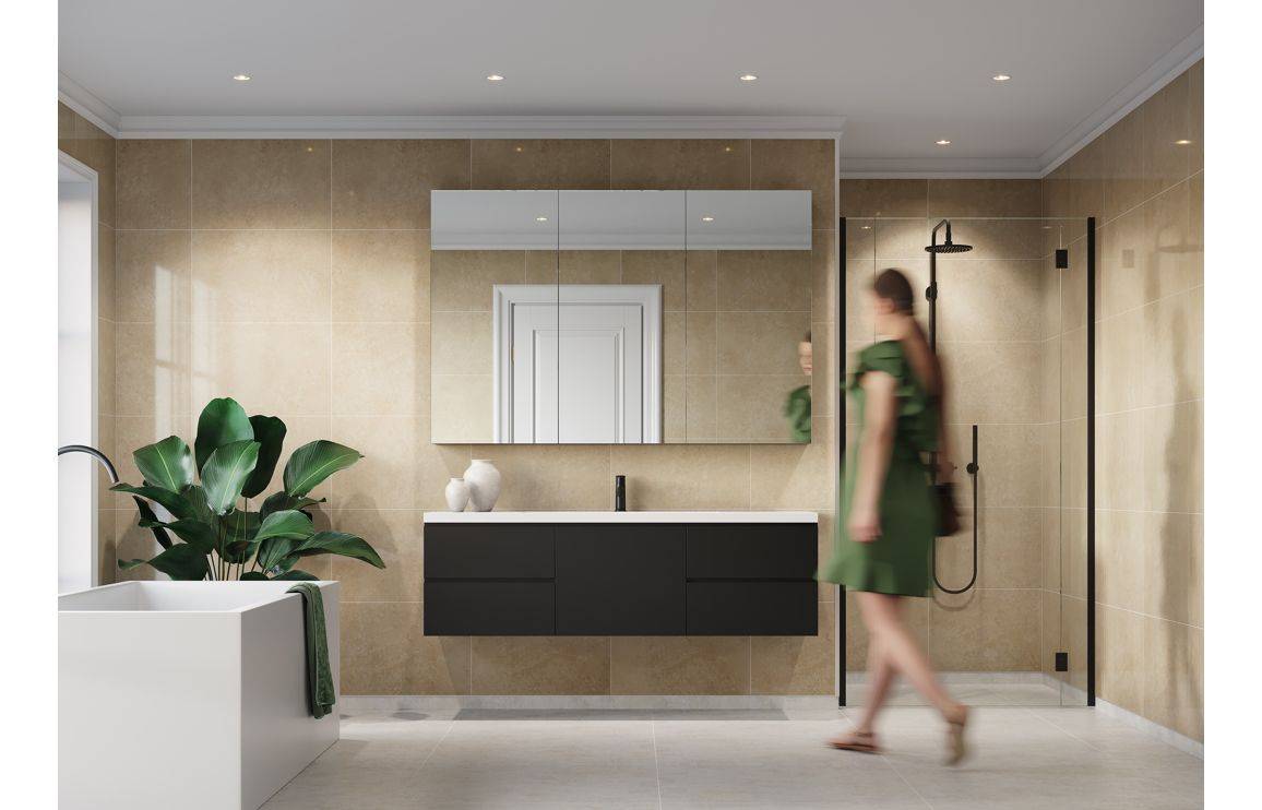 Fibo Scandinavian Desert Gloss Tile Effect panel side view