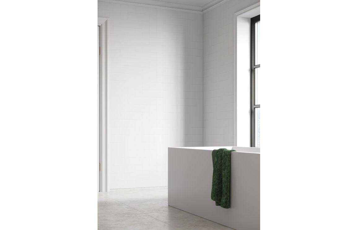 Fibo Urban - Denver White (Straight Herringbone)