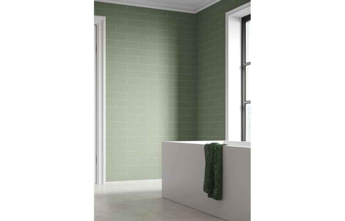 Olive Green Metro Brick Wall Panels