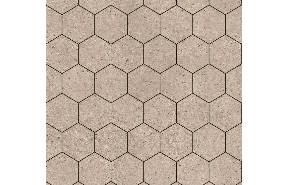 Fibo Urban Hexagonal Bathroom Panels - Rough Cement Design