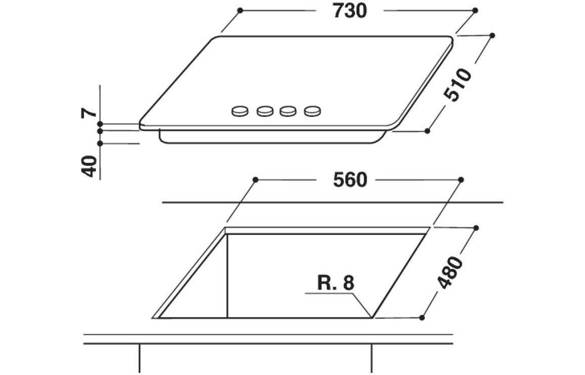 Whirlpool GMA 7522/IX 75cm Gas Hob - St/Steel