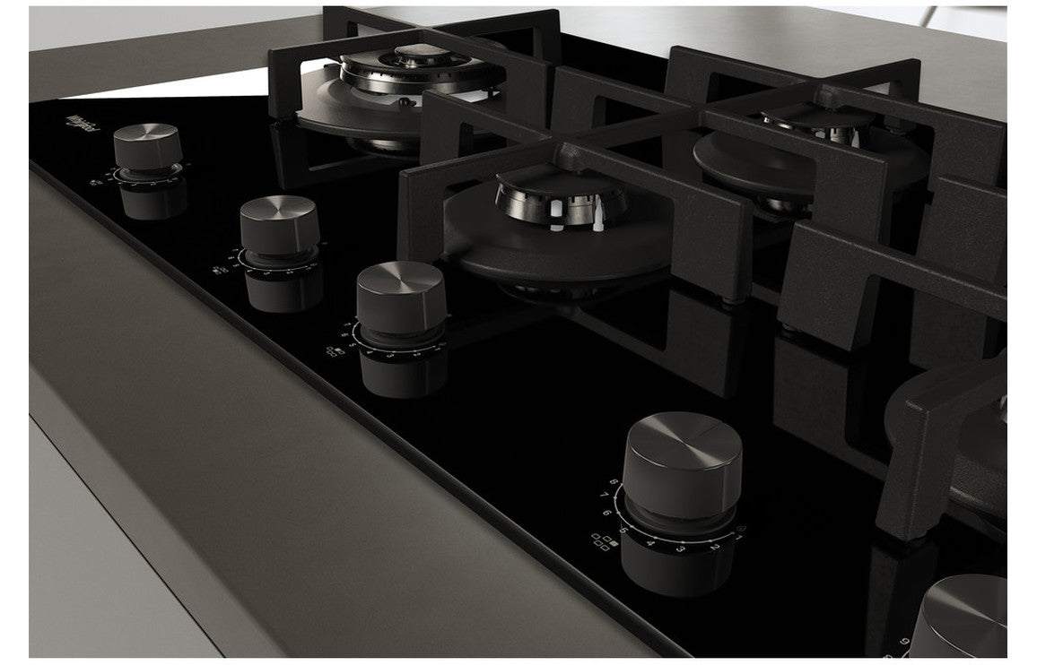 Whirlpool GOWL 958/NB 90cm Gas on Glass Hob - Black