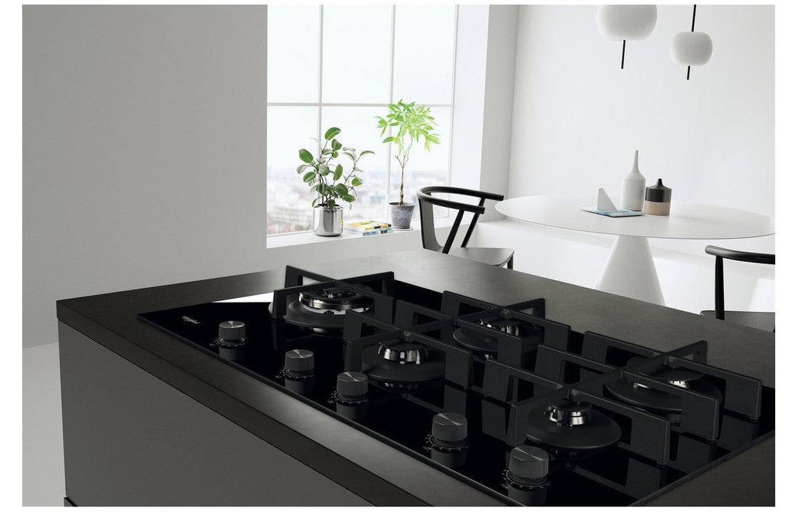 Whirlpool GOWL 958/NB 90cm Gas on Glass Hob - Black