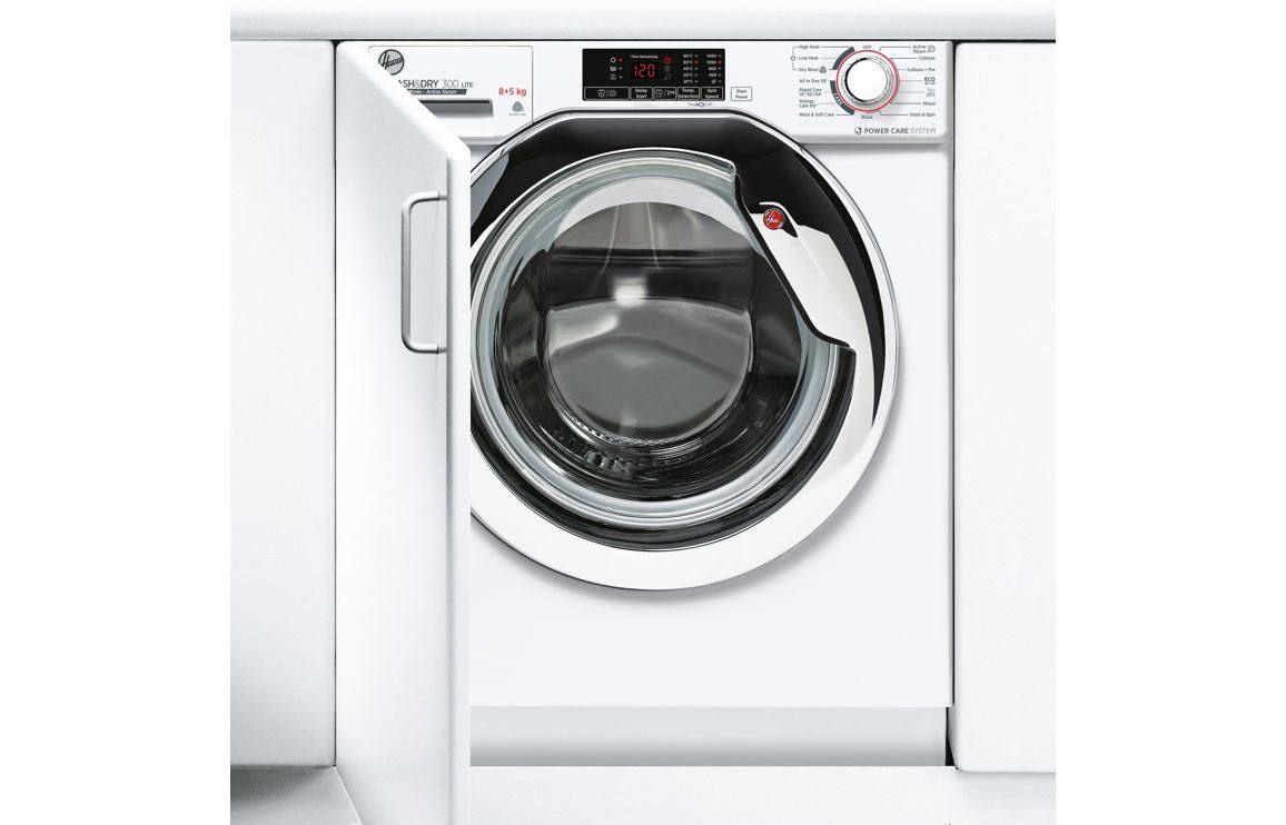 Hoover H500 HBDS 485D1ACE-80 B/I 1400rpm 8/5kg Washer Dryer - White w/Chrome Door