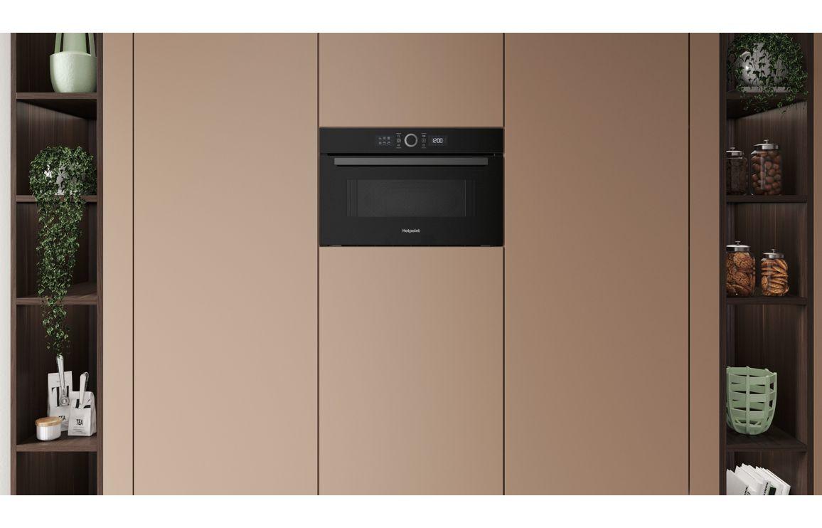 Hotpoint HMD44MBUK B/I 1000W Microwave & Grill - Black