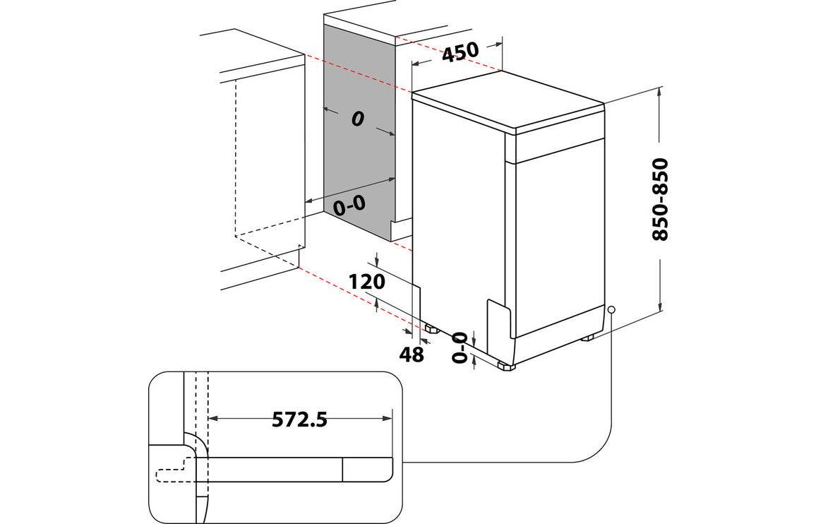 Hotpoint White: HSFO 3T223 W UK N F/S; St/Steel: HSFO 3T223 W X UK N F/S Slimline 10 Place Dishwasher