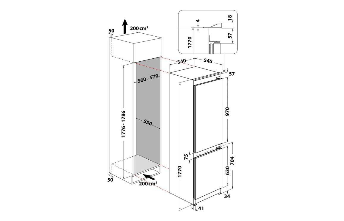 Hotpoint HTC18 T322 UK B/I Frost Free 70/30 Fridge Freezer