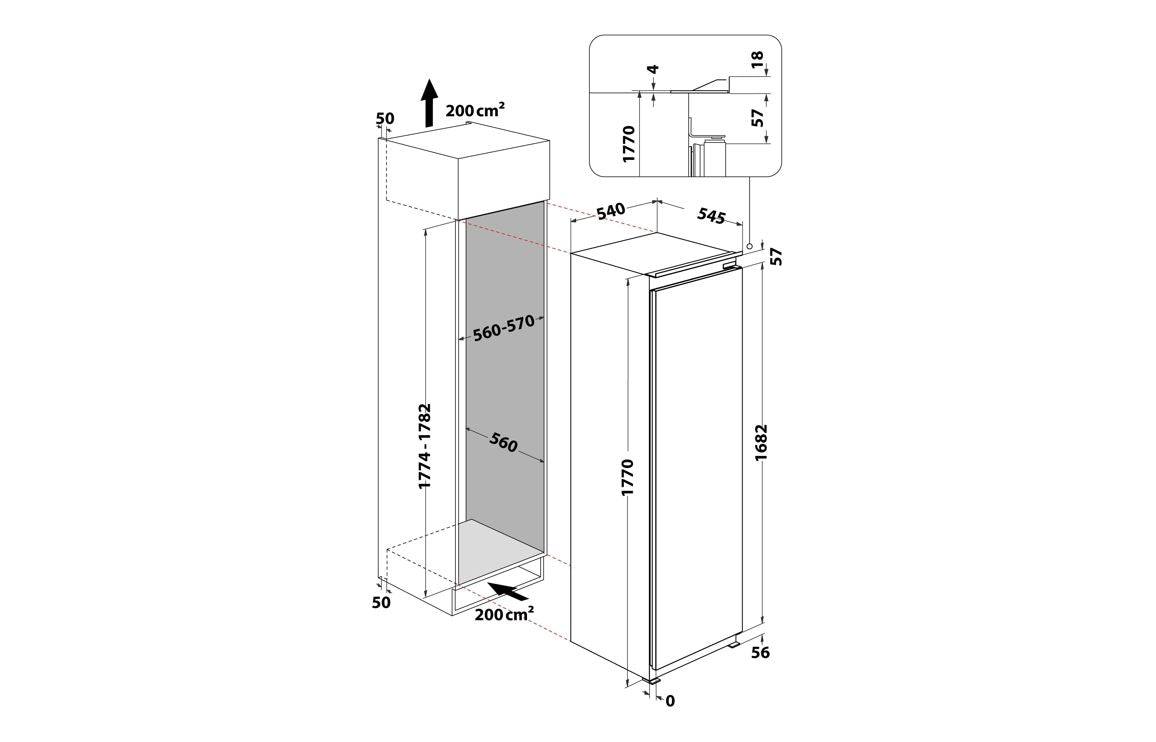 Hotpoint HTSD18F013H1 B/I Frost Free Tall Freezer