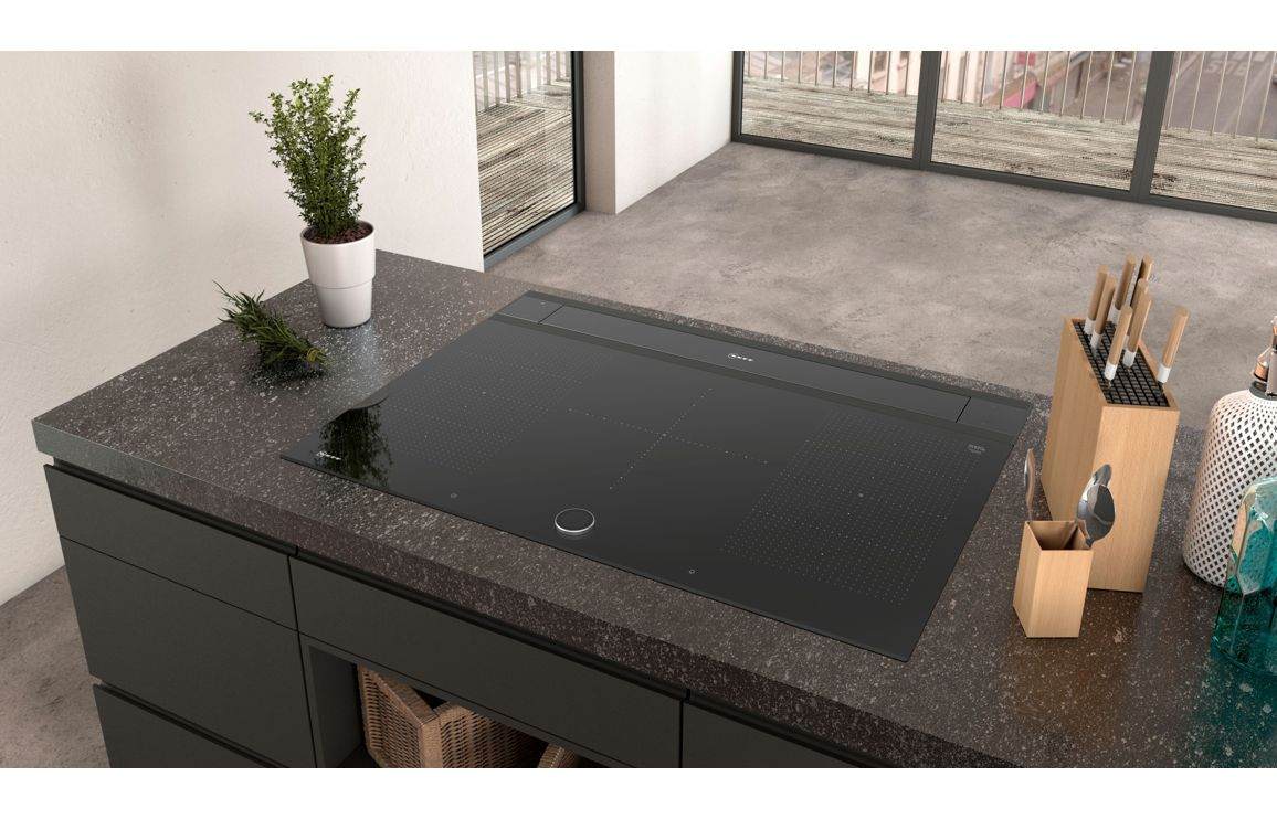 Neff N90 I98WMM1S7B 90cm Glass Downdraft Extractor - Black & Clear Glass