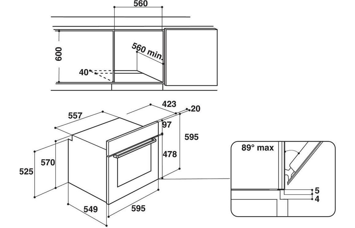 Indesit IFW 3841 P IX UK Single Pyrolytic Oven - St/Steel